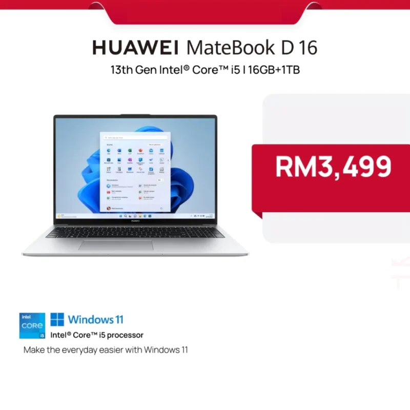 HUAWEI MateBook D16 2024 | 16" HUAWEI FullView Display | High Performance Intel Core Processor